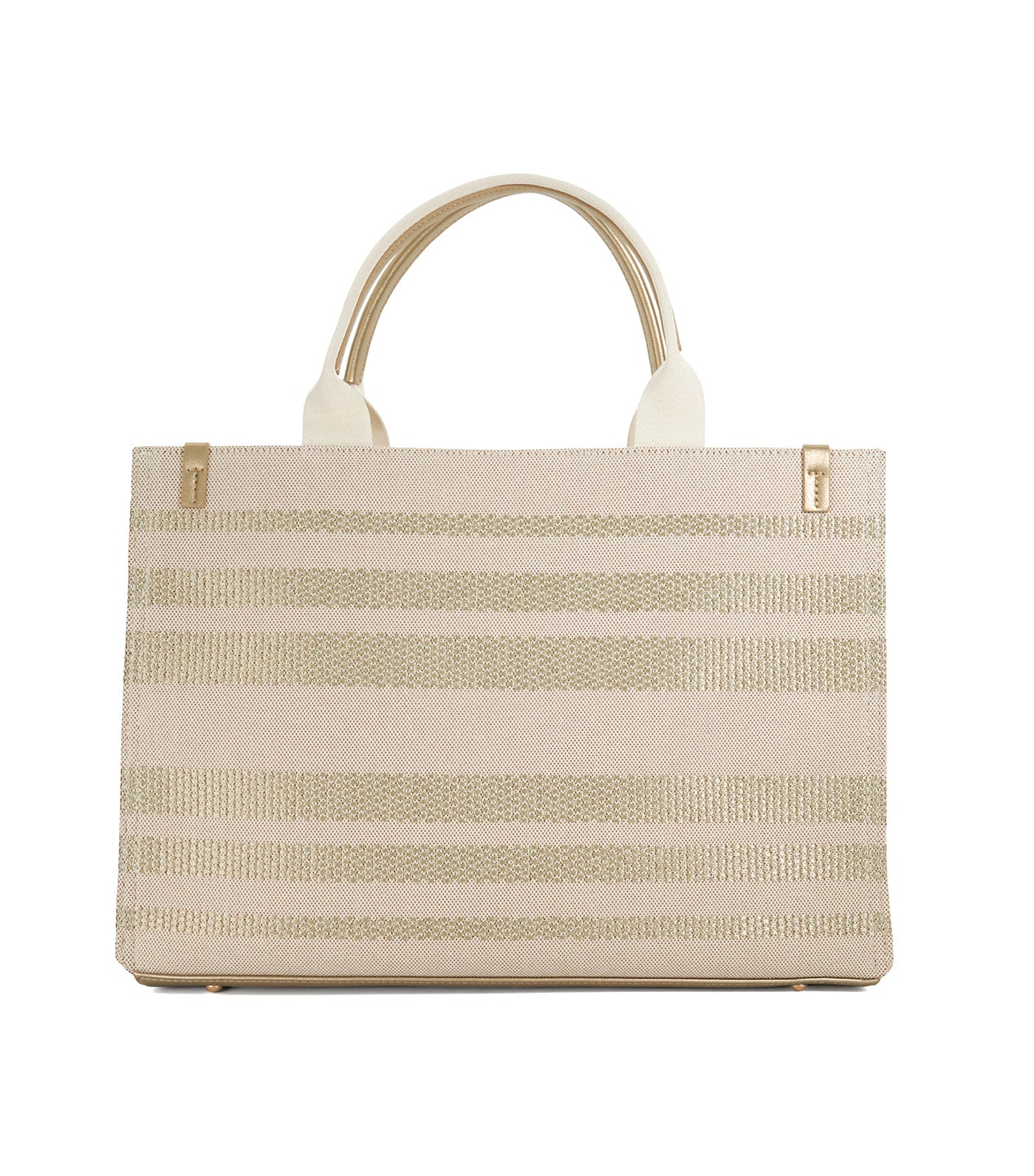 Deltra Large Stripe Canvas Tote Gold