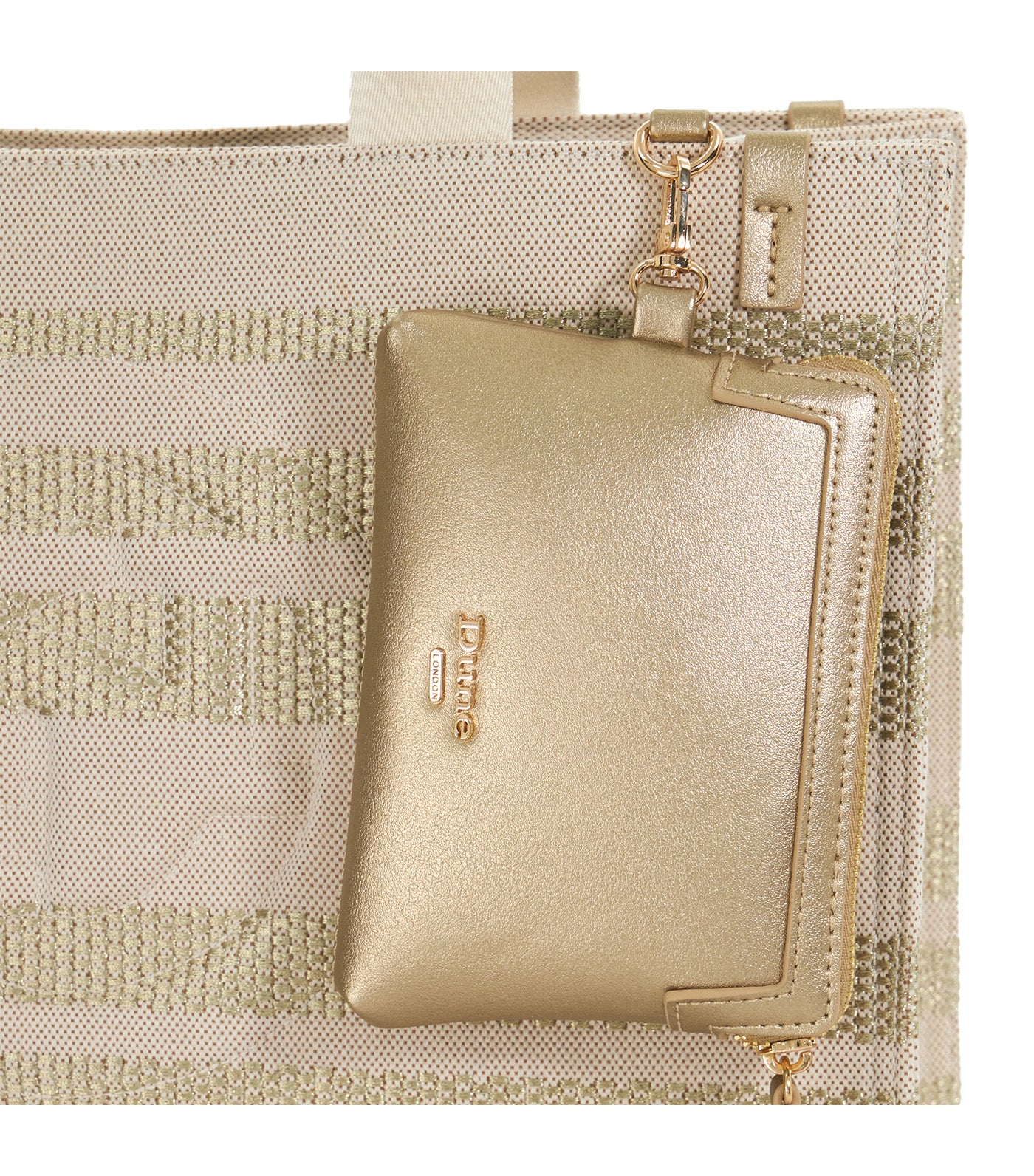 Deltra Large Stripe Canvas Tote Gold