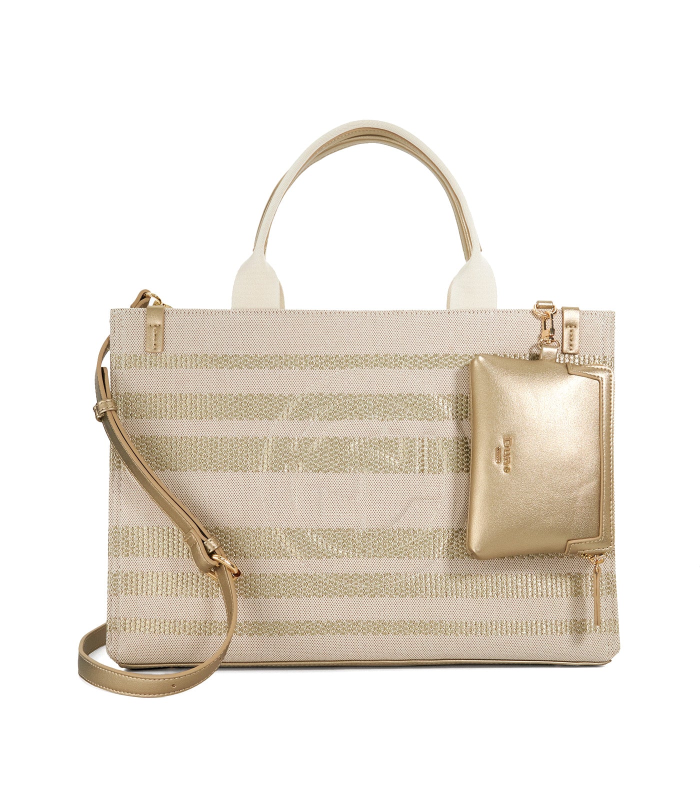 Deltra Large Stripe Canvas Tote Gold