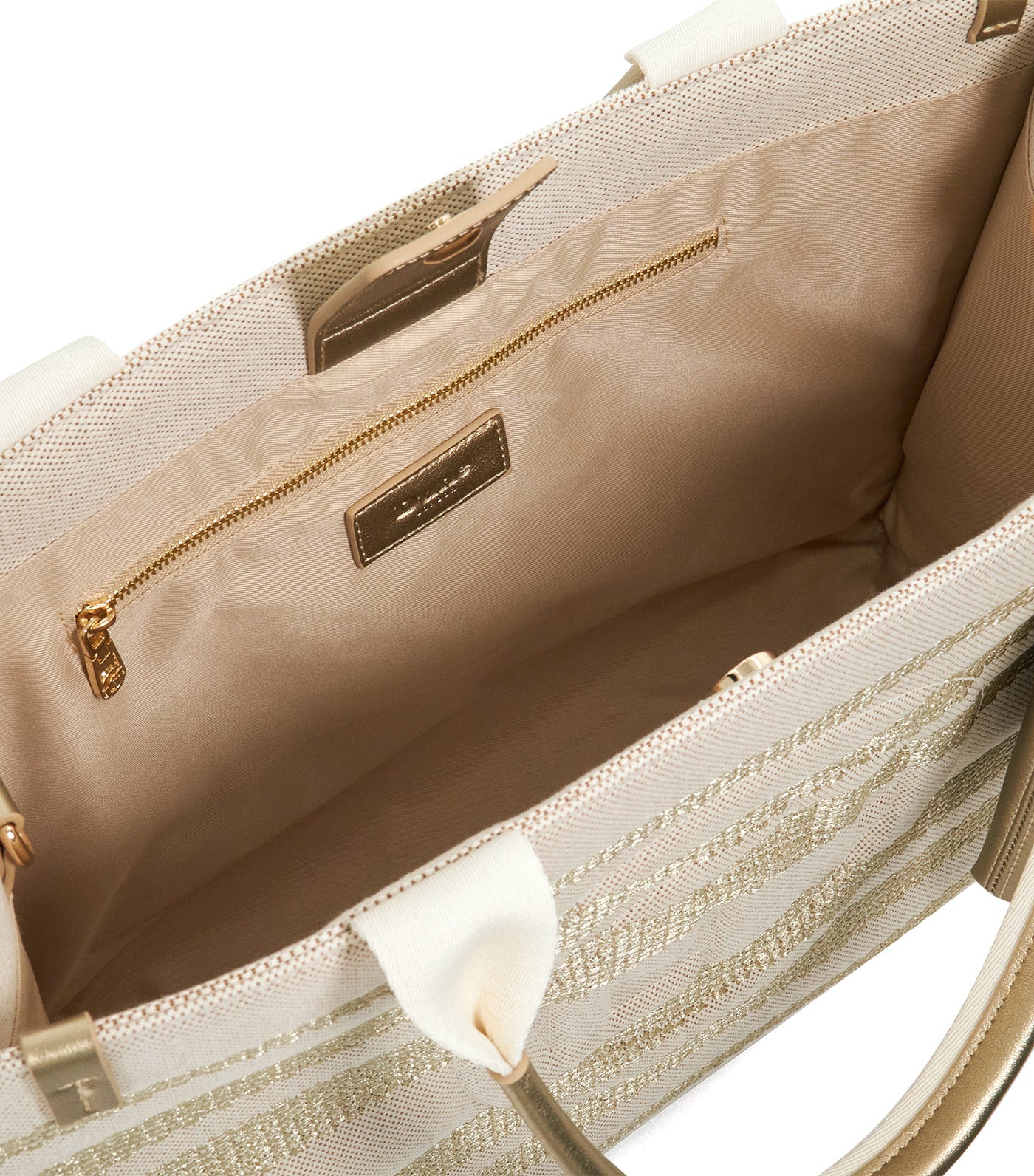 Deltra Large Stripe Canvas Tote Gold