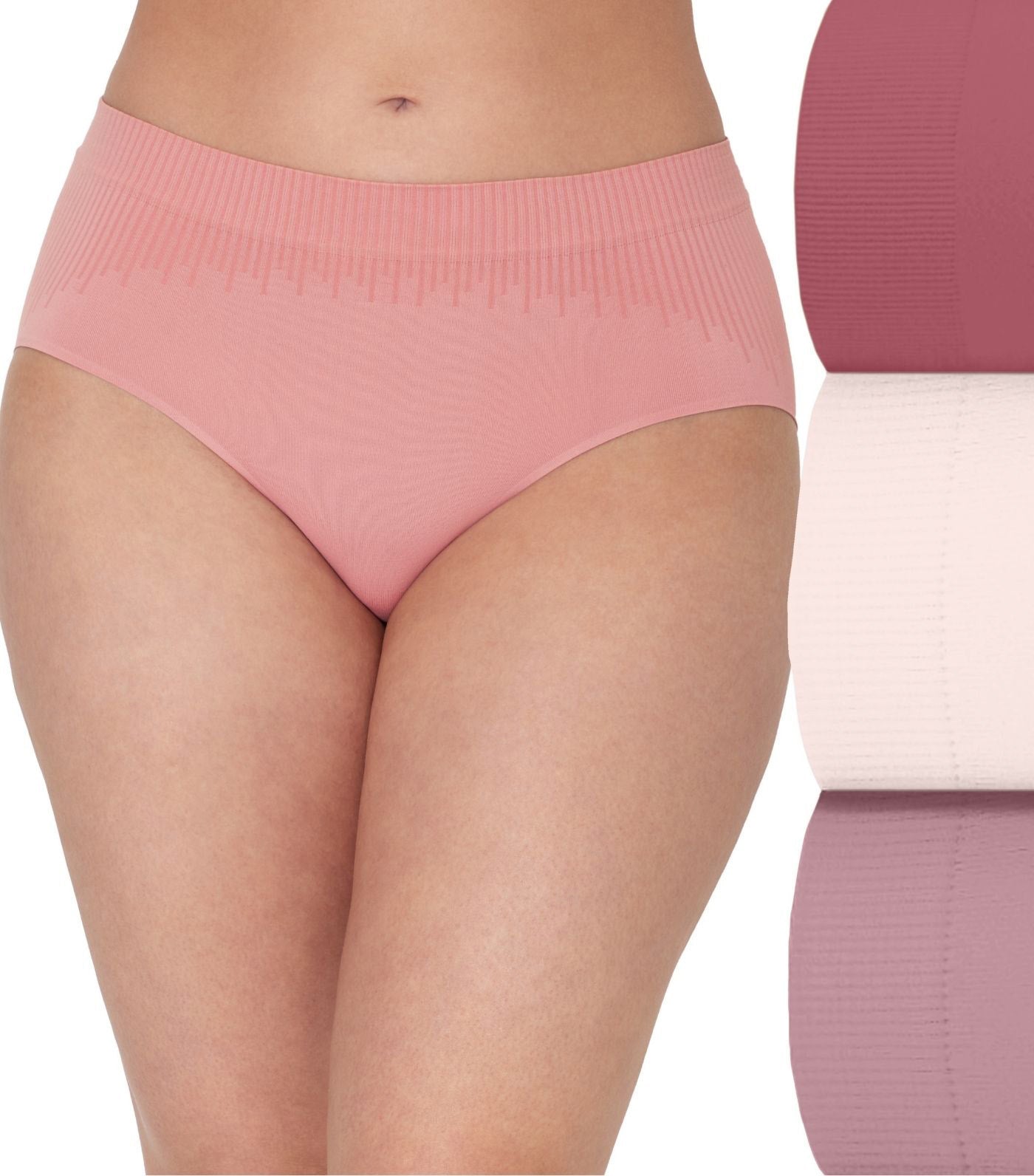 Comfort Revolution Modern Seamless Brief 3-Pack Tea Berry/Light Buff/Rose Tea