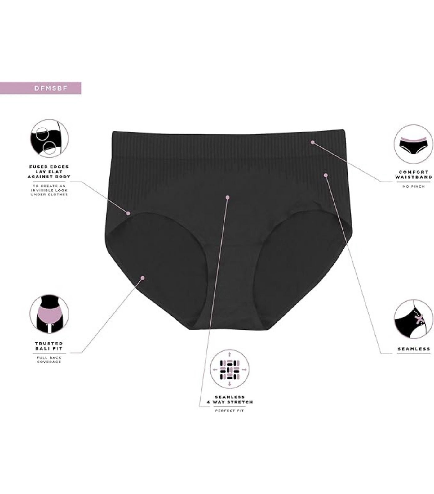 Comfort Revolution Modern Seamless Brief 3-Pack Tea Berry/Light Buff/Rose Tea