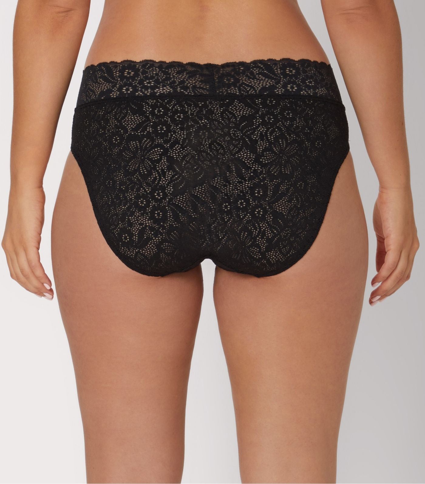 Perfect Fit Stretch Lace High Leg Underwear 3-Pack Black