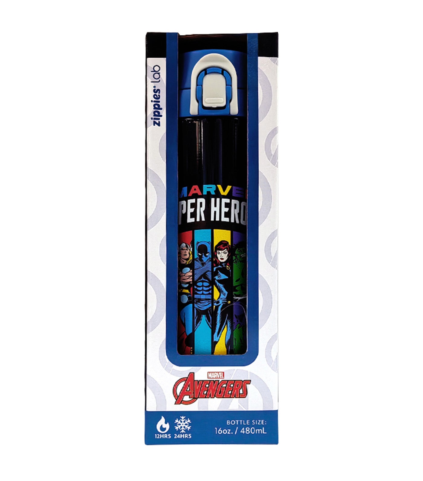 Disney and Marvel 480ml Flip Top Insulated Water Bottle - Avengers Energized DN0203