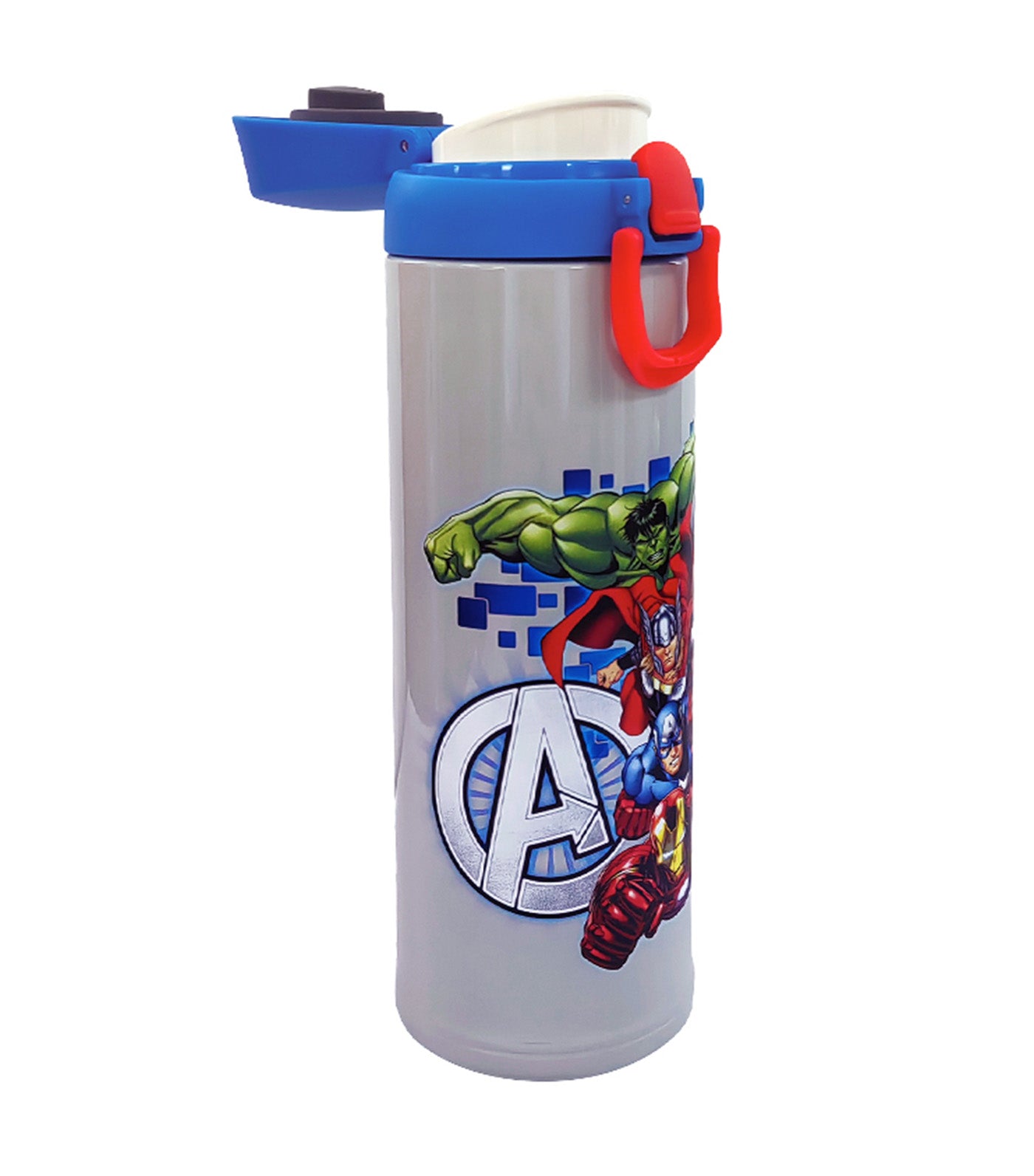Disney and Marvel 480ml Flip Top Insulated Water Bottle - Avengers Super Heroes DN0216