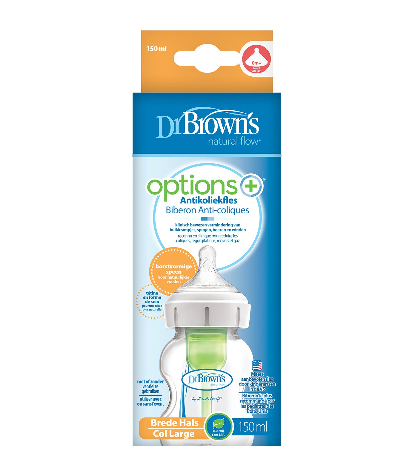 1-Pack Feeding Bottle Pp Options+ Wide-Neck 5oz/150ml