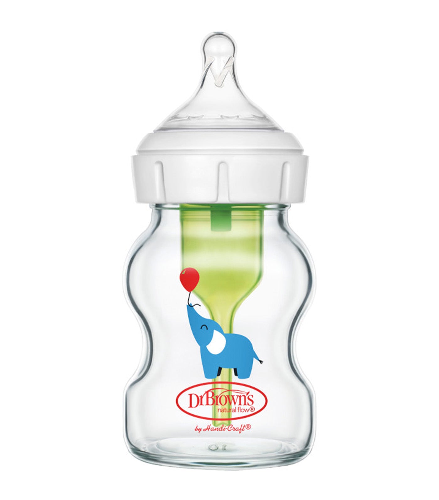 Feeding Bottle Glass Options+ Wide-Neck 150ml - Elephant