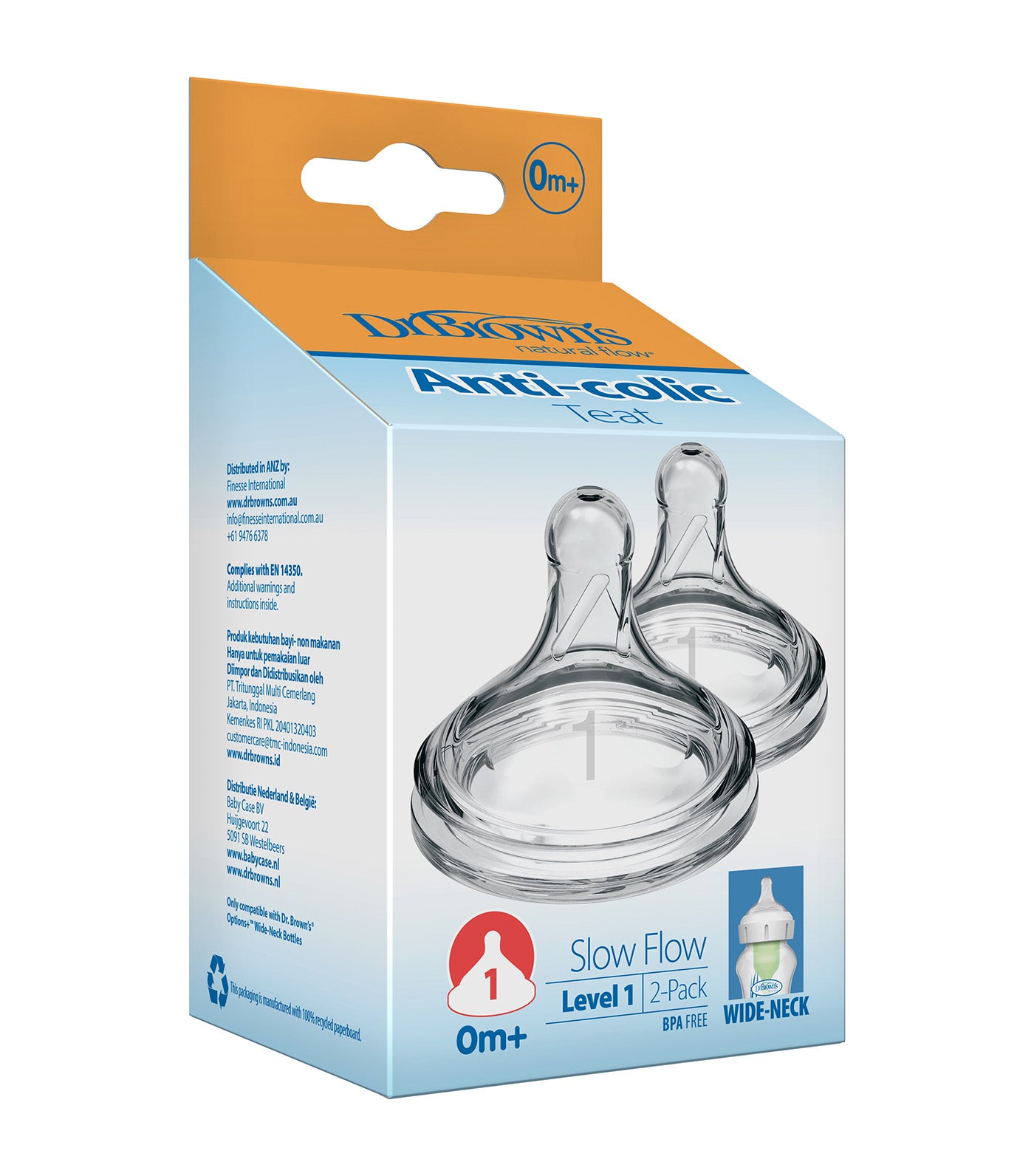 Options+ Silicone Wide-Neck Nipple, 2 Pieces/Pack