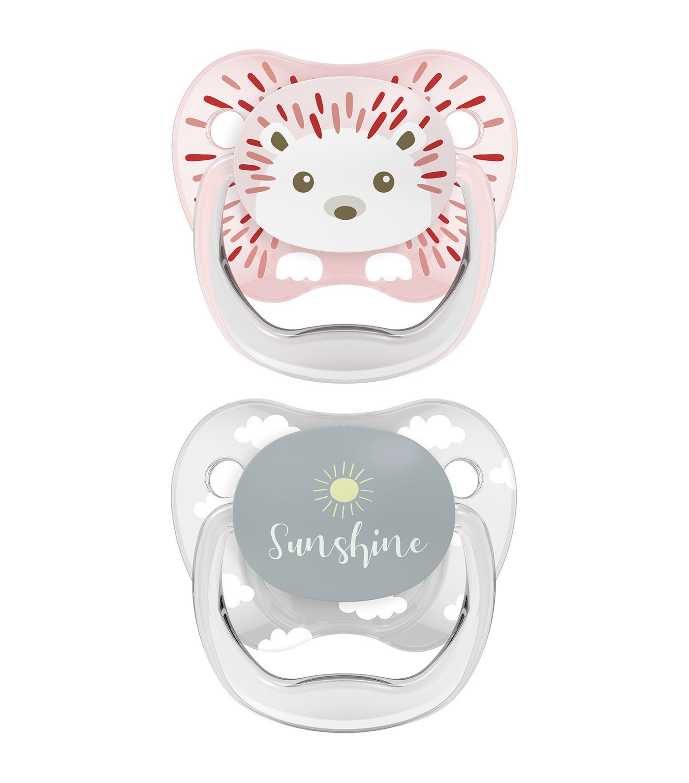 PreVent Printed Shield Stage 1 Pacifier, Animal Faces, 2 Pieces/Pack