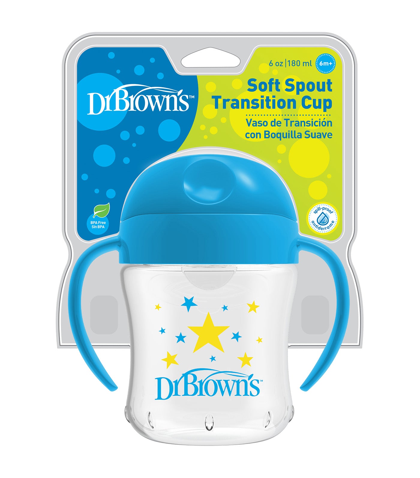 Soft Spout Transition Cup 180mL Blue Star Print