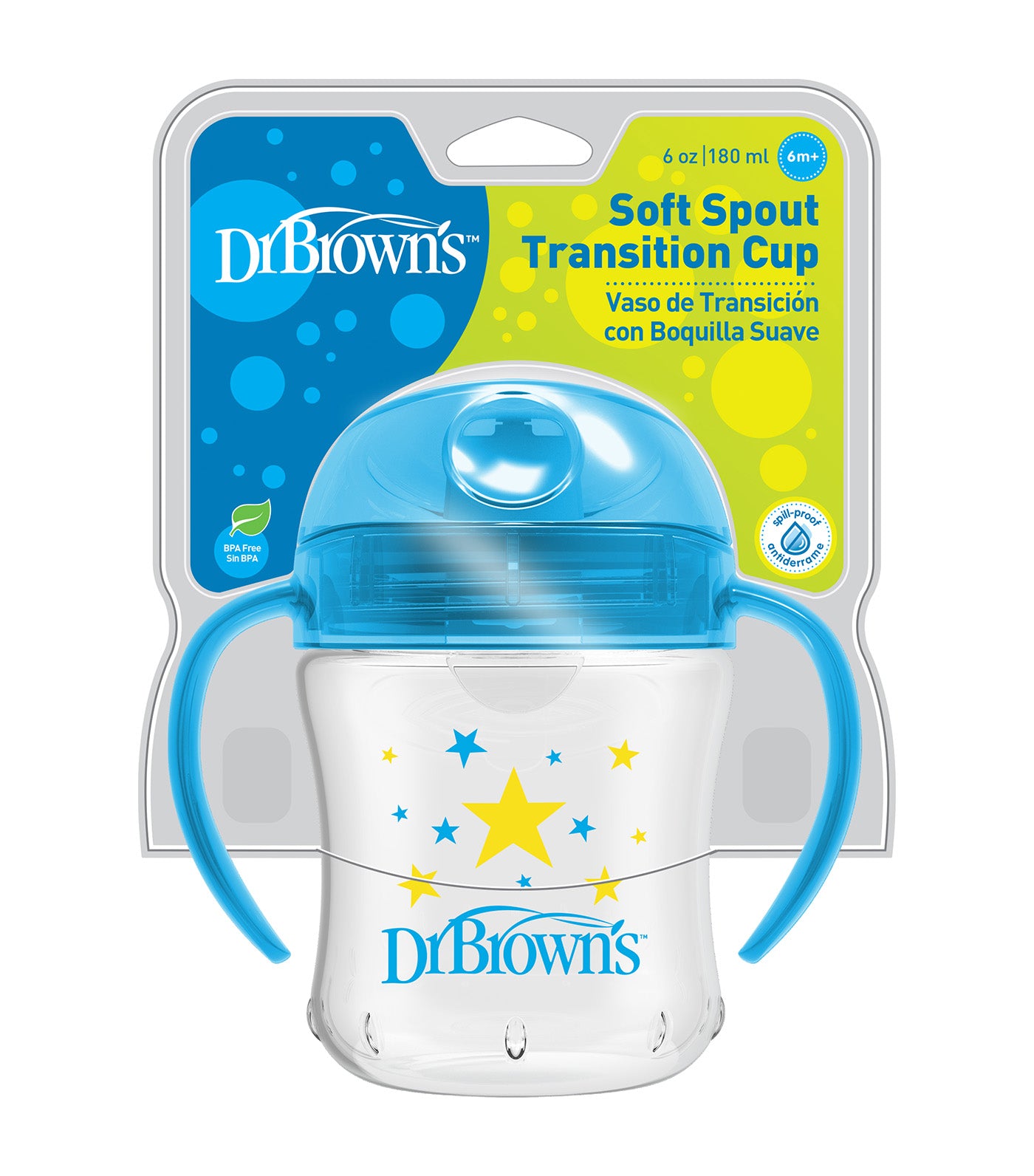 Soft Spout Transition Cup 180mL Blue Star Print