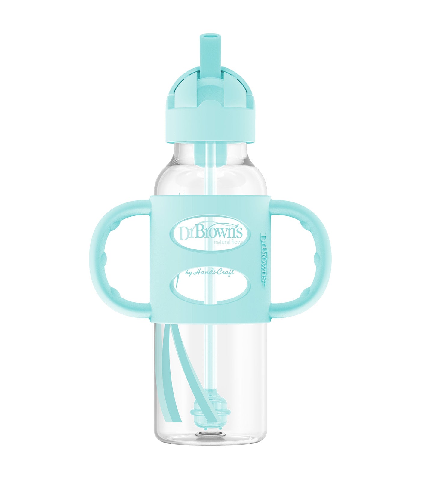 Training Cup Narrow Sippy Straw Bottle with Silicone Handles 250ml