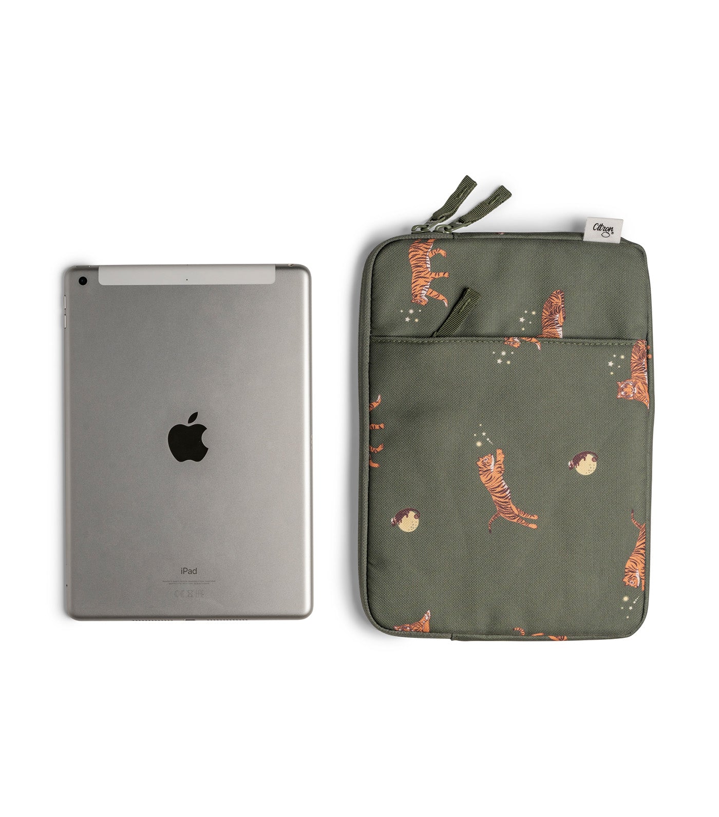 Protective iPad Sleeve with Zipper Tiger