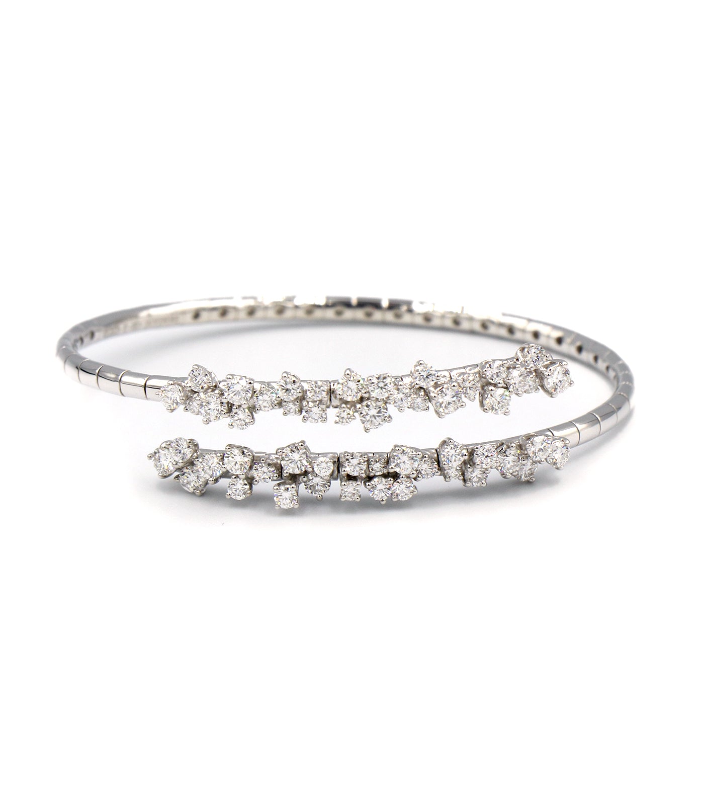 Mimosa Flexi 2 Row Bracelet in White Gold