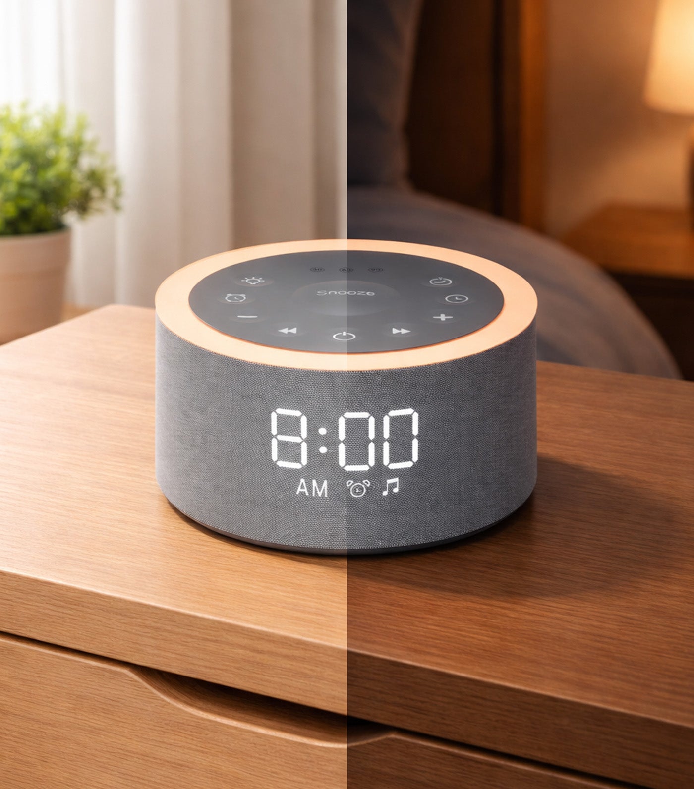 Snooz Home 3-In-1 Alarm Clock Sound Machine with Night Light