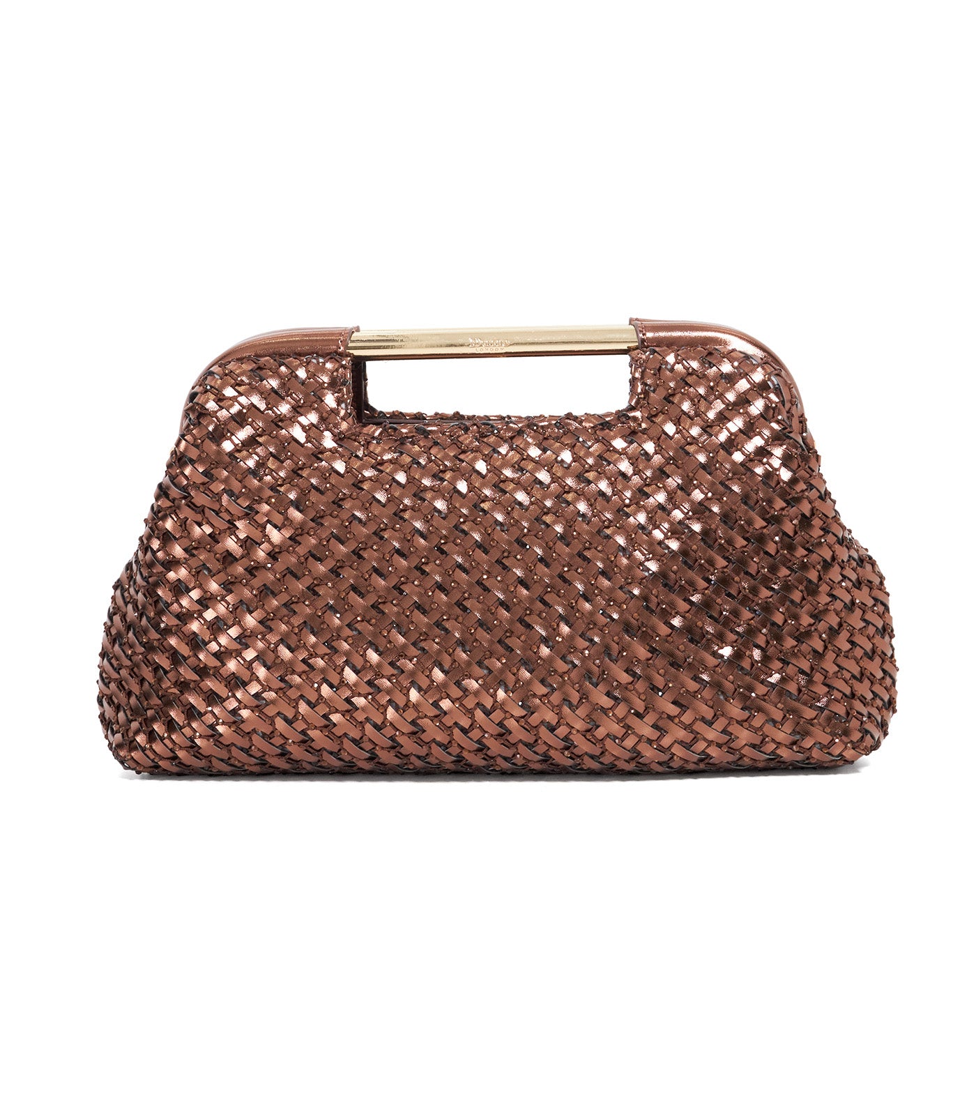 Expression Woven Diamante Clutch Bronze