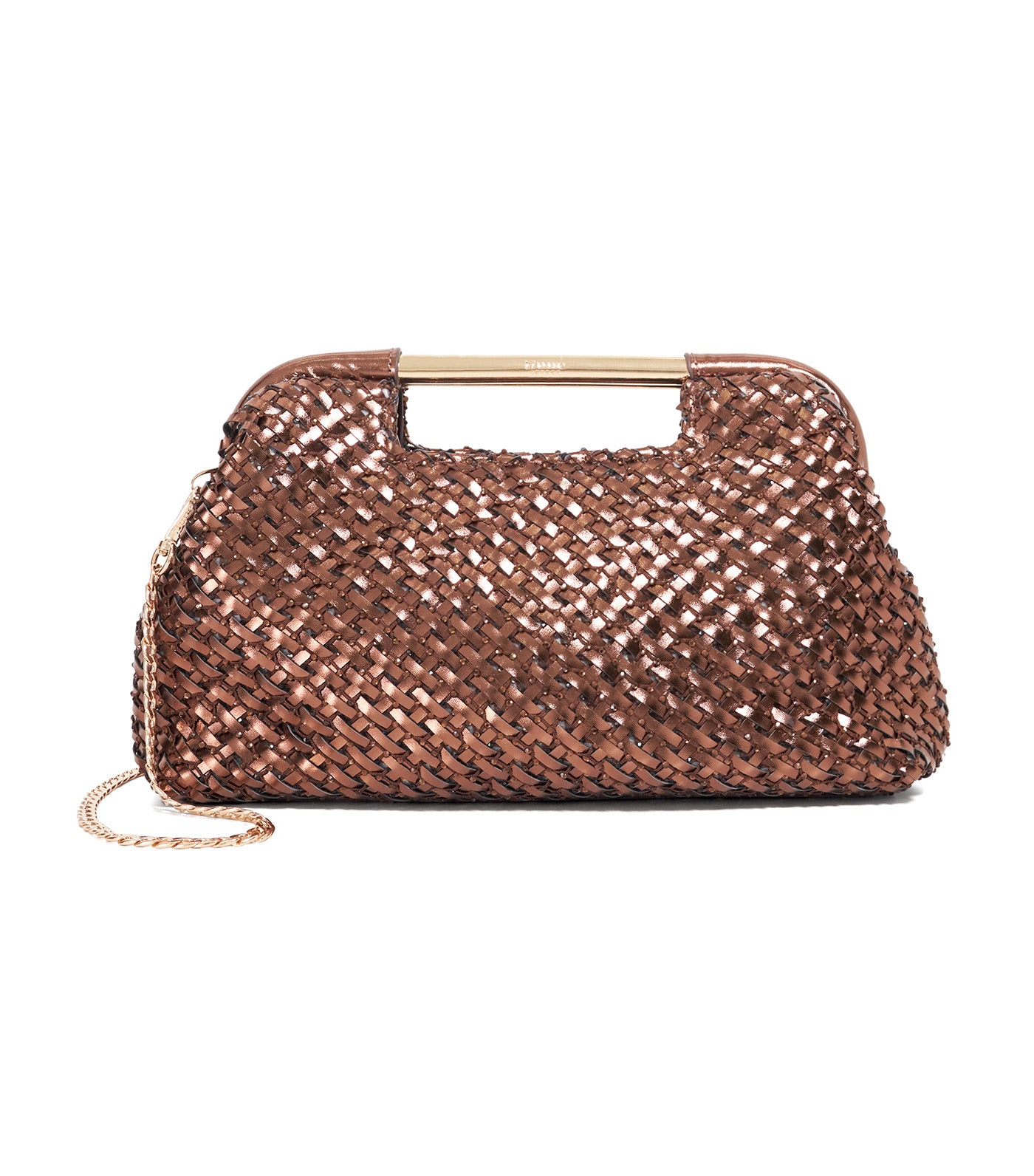 Expression Woven Diamante Clutch Bronze