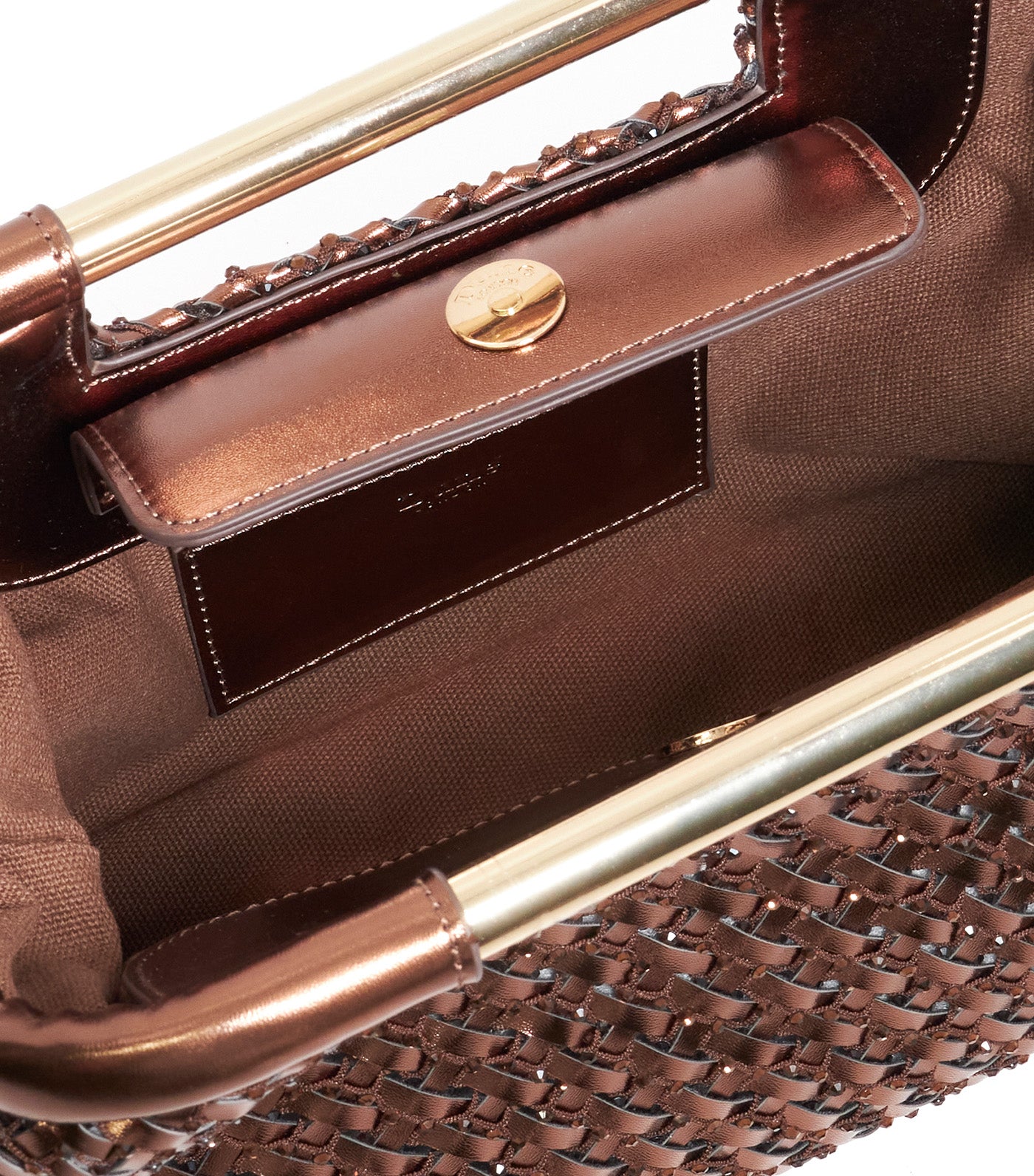 Expression Woven Diamante Clutch Bronze