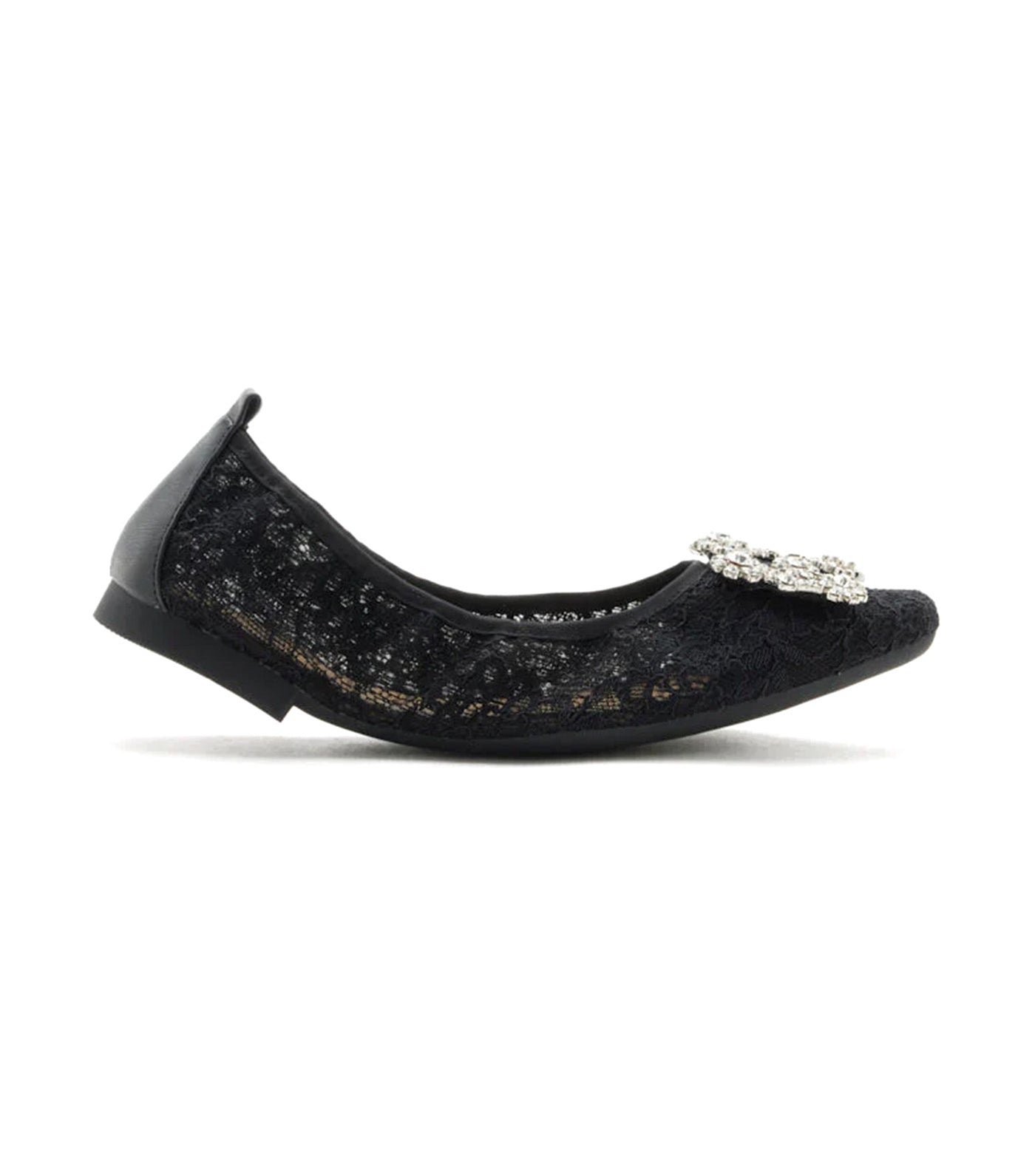 Alina Lace Diamante Foldable Flats