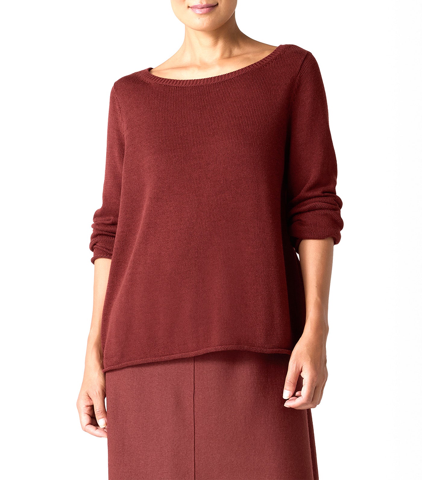Bateau Neck Top Redwood