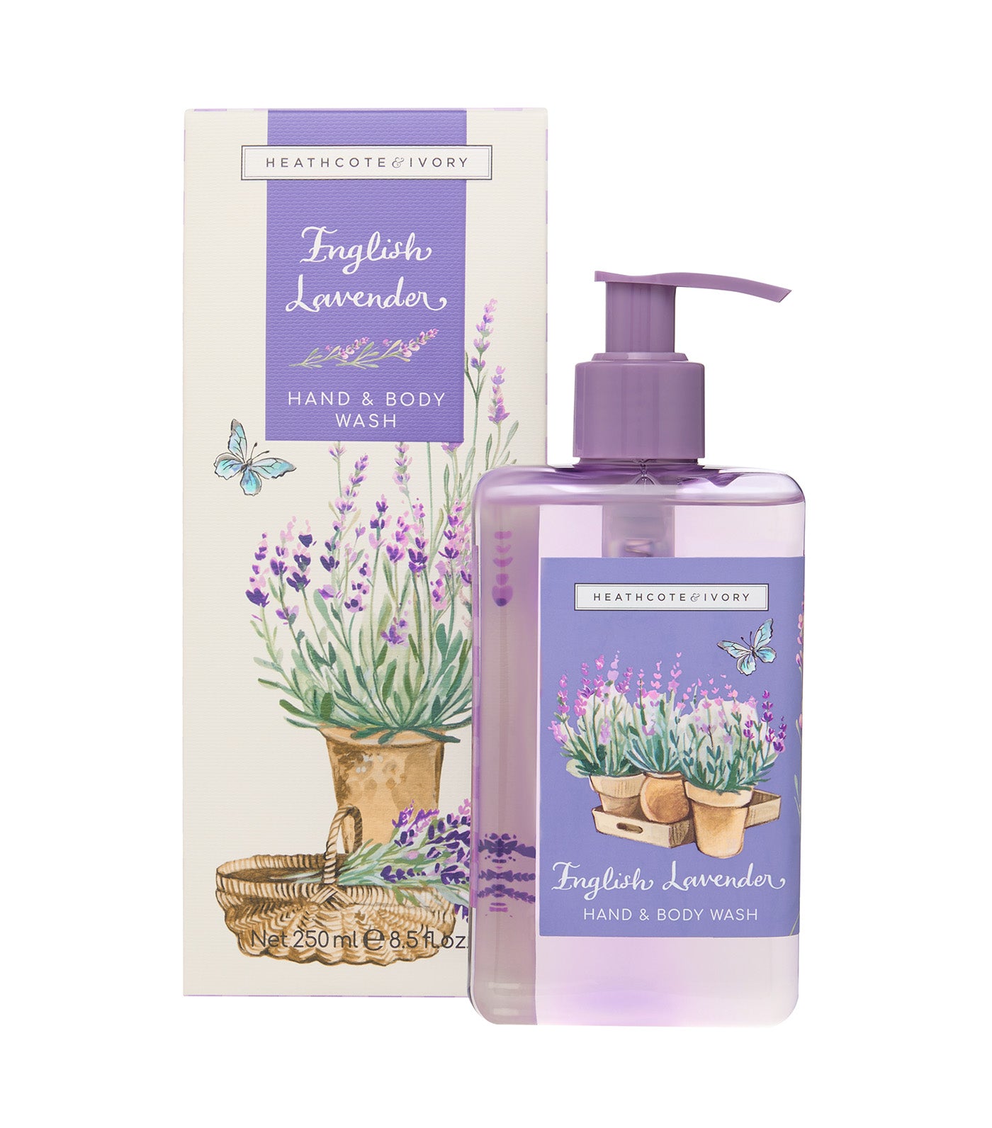 Heathcote & Ivory English Lavender Hand & Body Wash 250ml