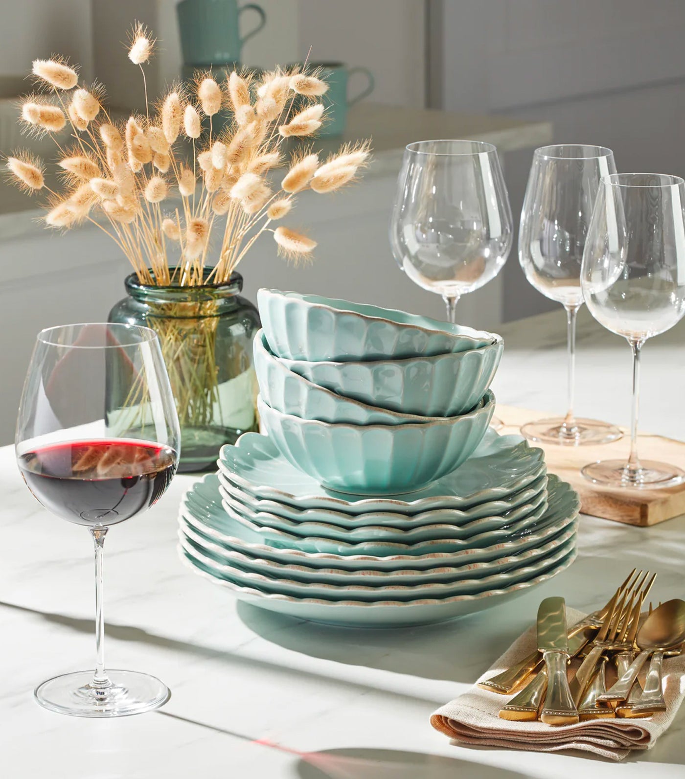 Lenox French Perle Scallop Dinnerware Collection - Ice Blue