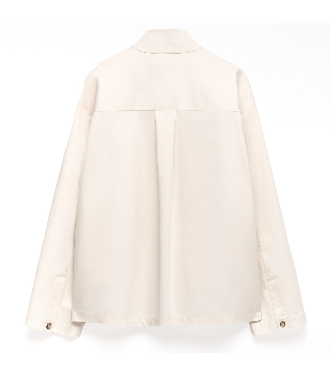 Funnel Neck Shirt with Front Yoke Ecru