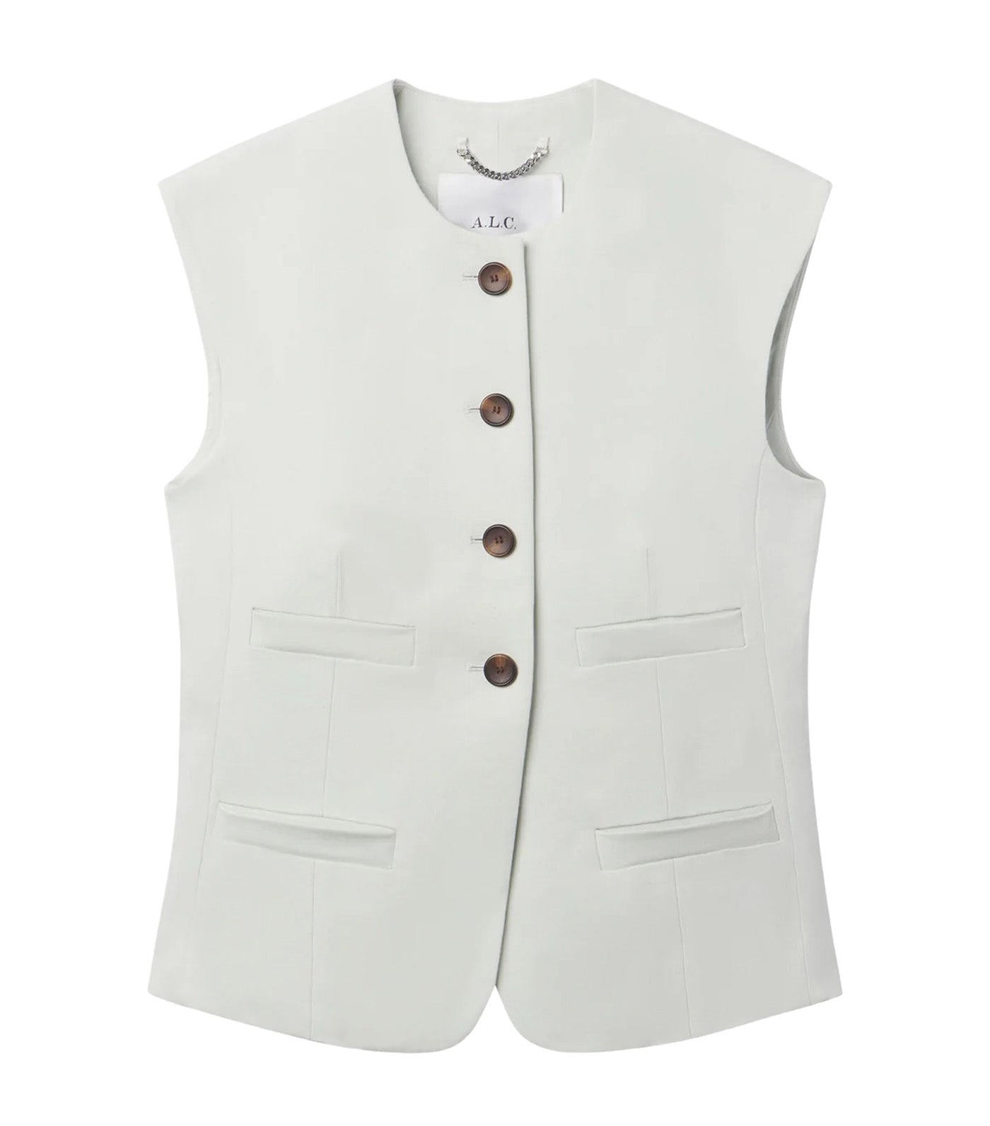 Georgie Linen Vest Pale Mint