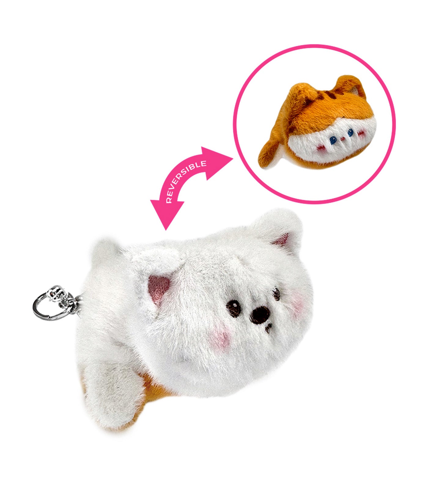 Reversible Animal Plushie Bag Charm Keychain