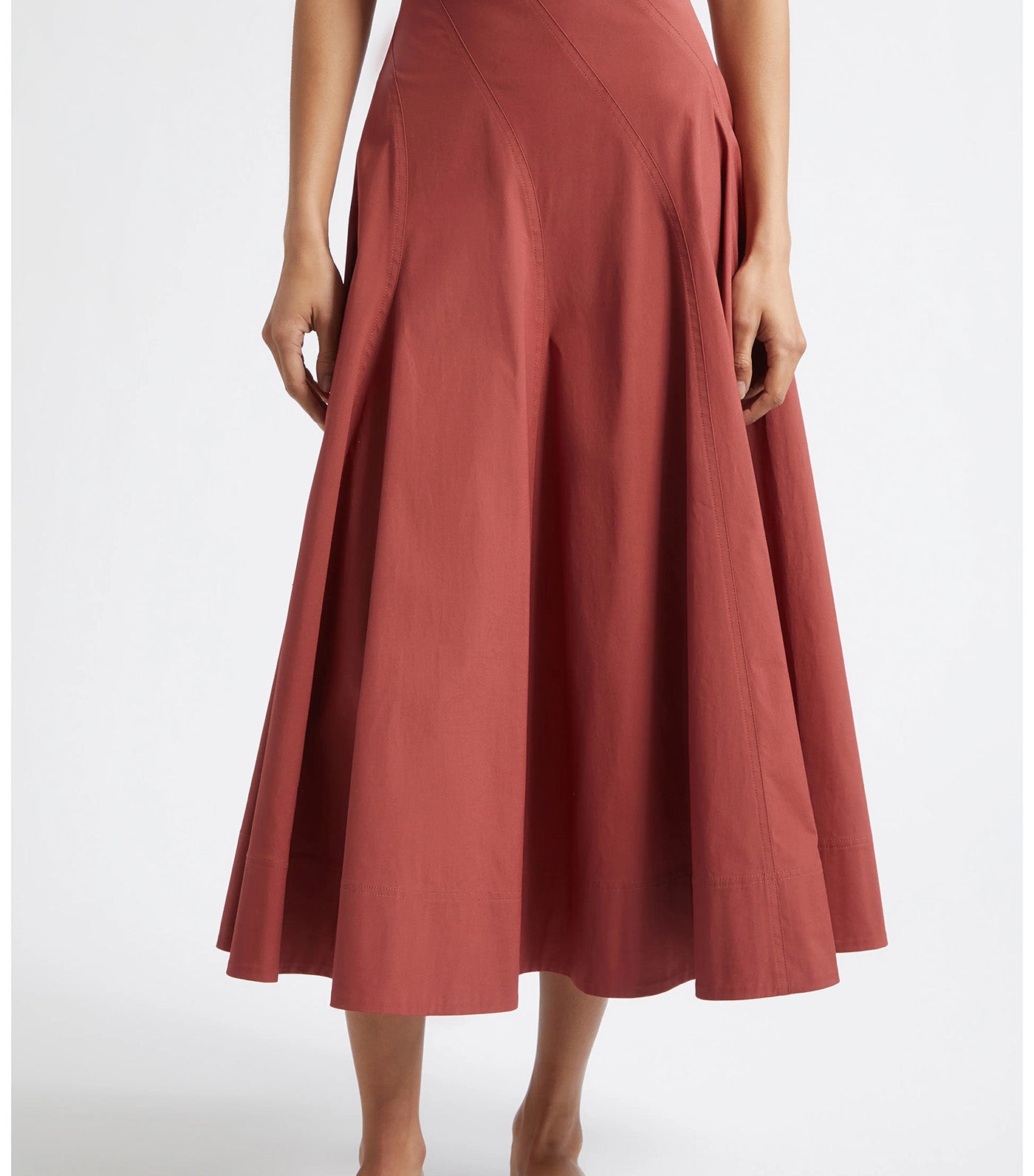 Gemma Stretch Cotton Midi Skirt Apple Butter