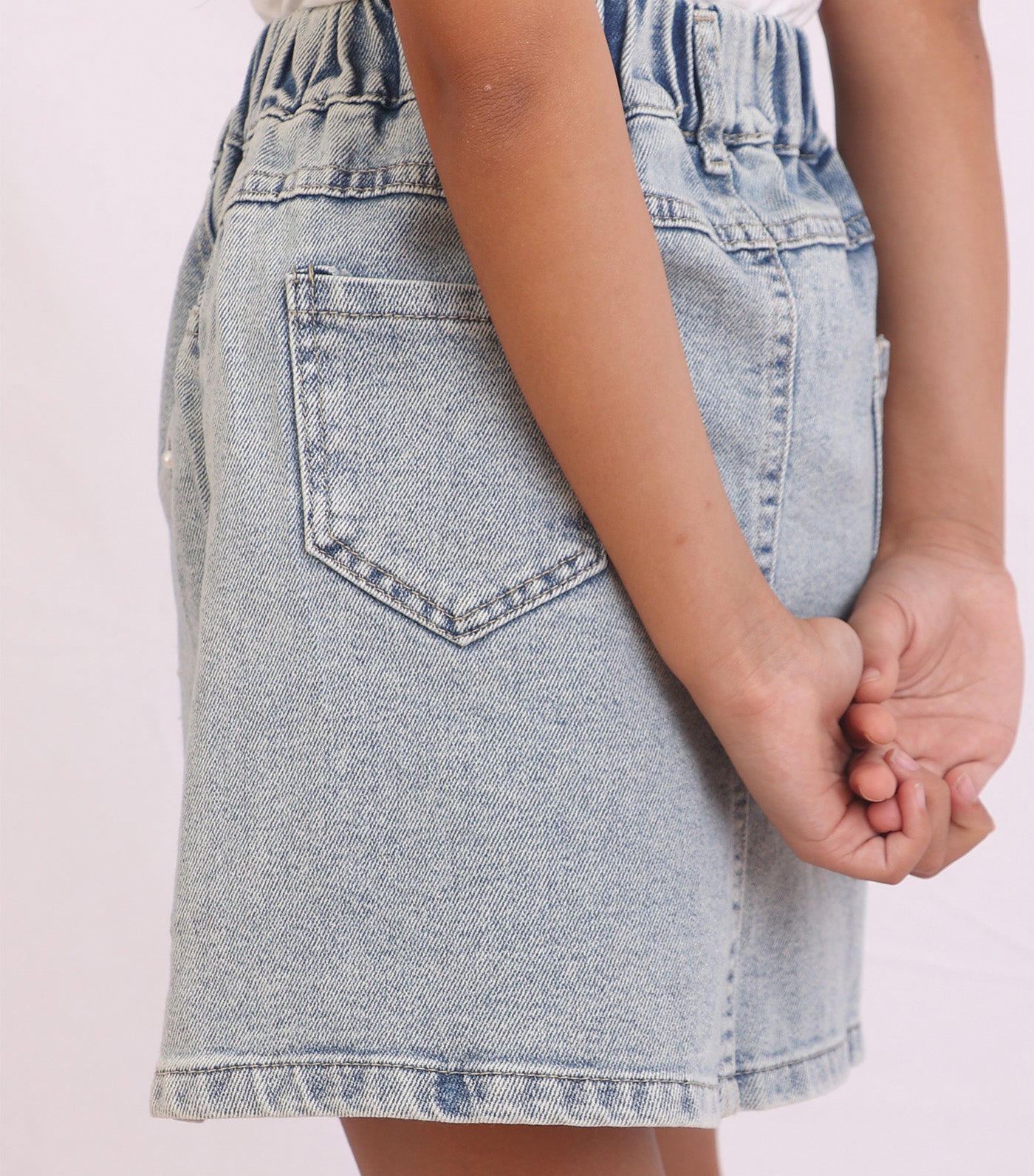 Gigi Girls Denim Skirt with Ribbons