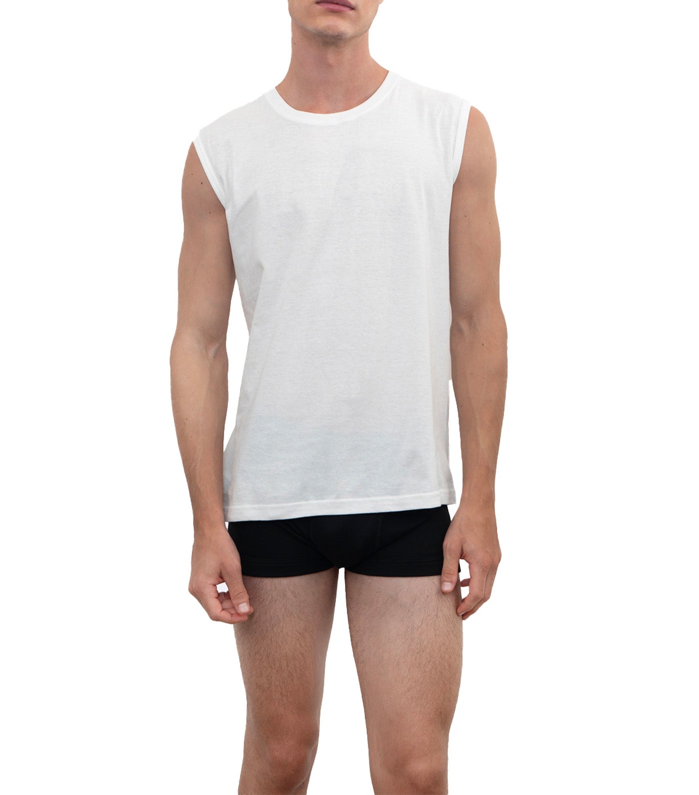 5+1 Round Neck Muscle Tee Multipack White