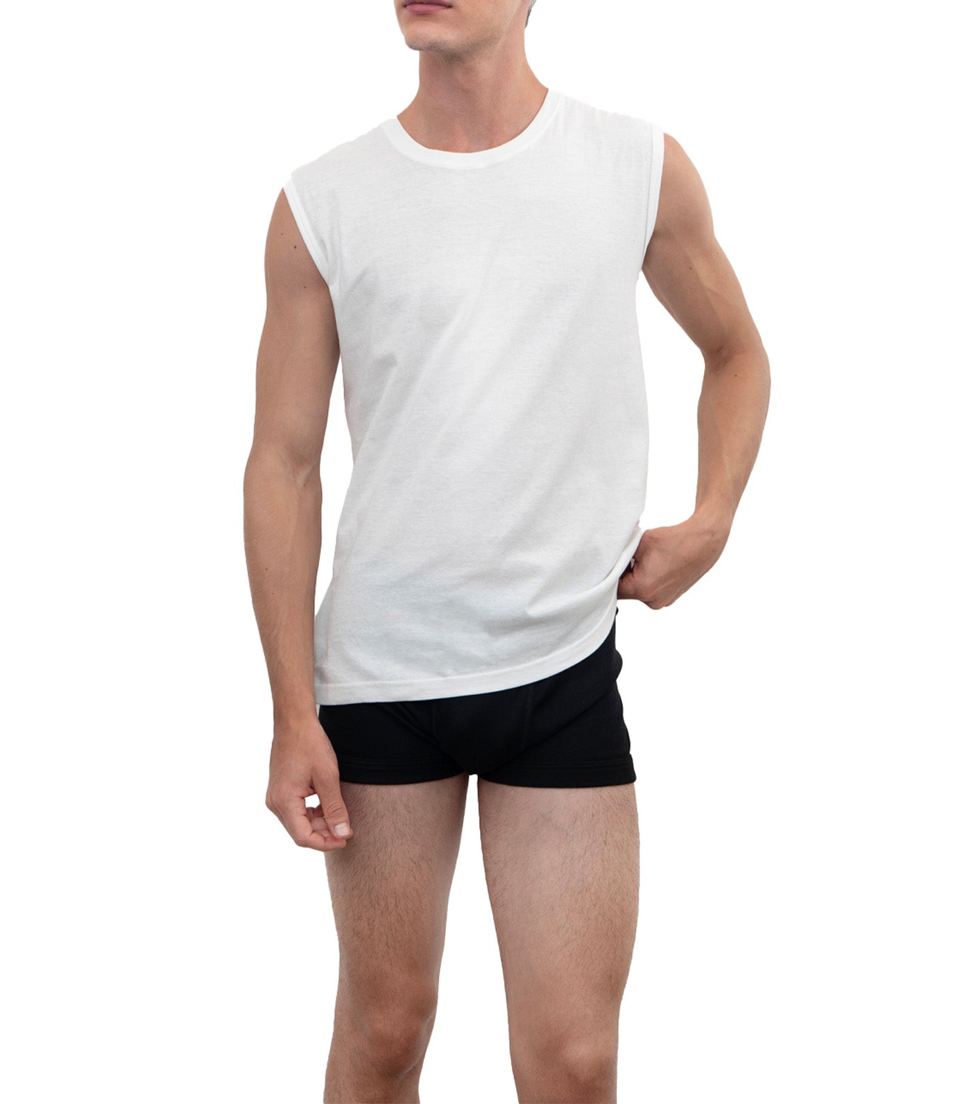 5+1 Round Neck Muscle Tee Multipack White