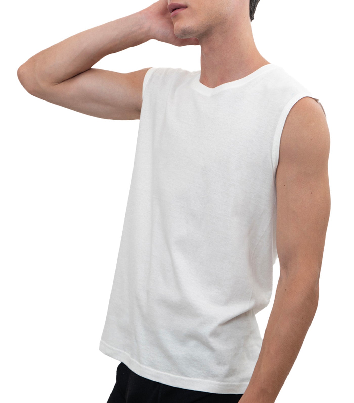 3-Pack Round Neck Muscle Tee White