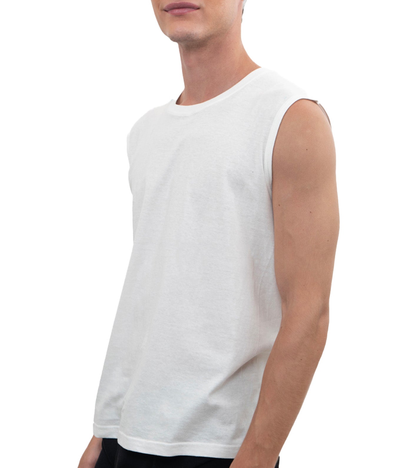 3-Pack Round Neck Muscle Tee White