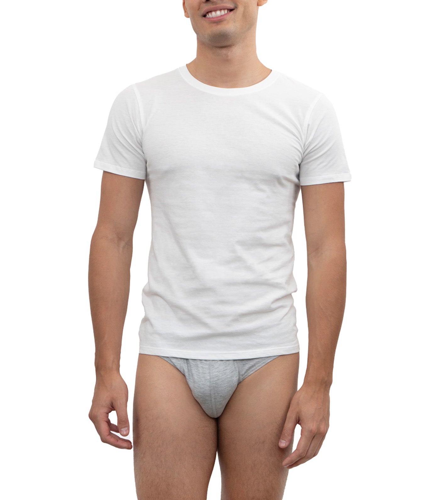 5+1 Slim Fit Round Neck T-Shirt Multipack White