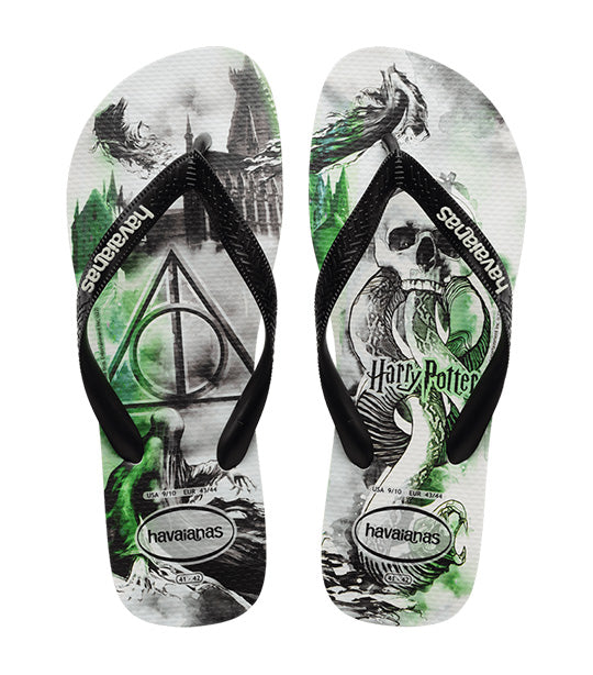 Harry Potter Flip Flops White/Black