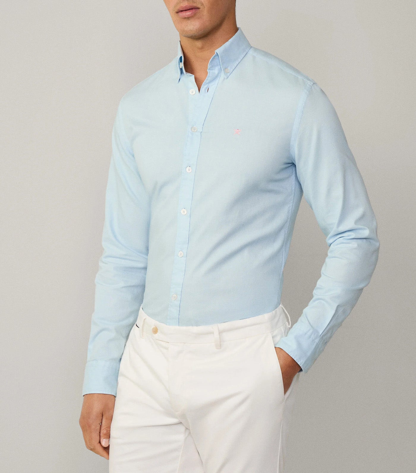 Tailored Fit Garment Dyed Oxford Shirt Ink Blue