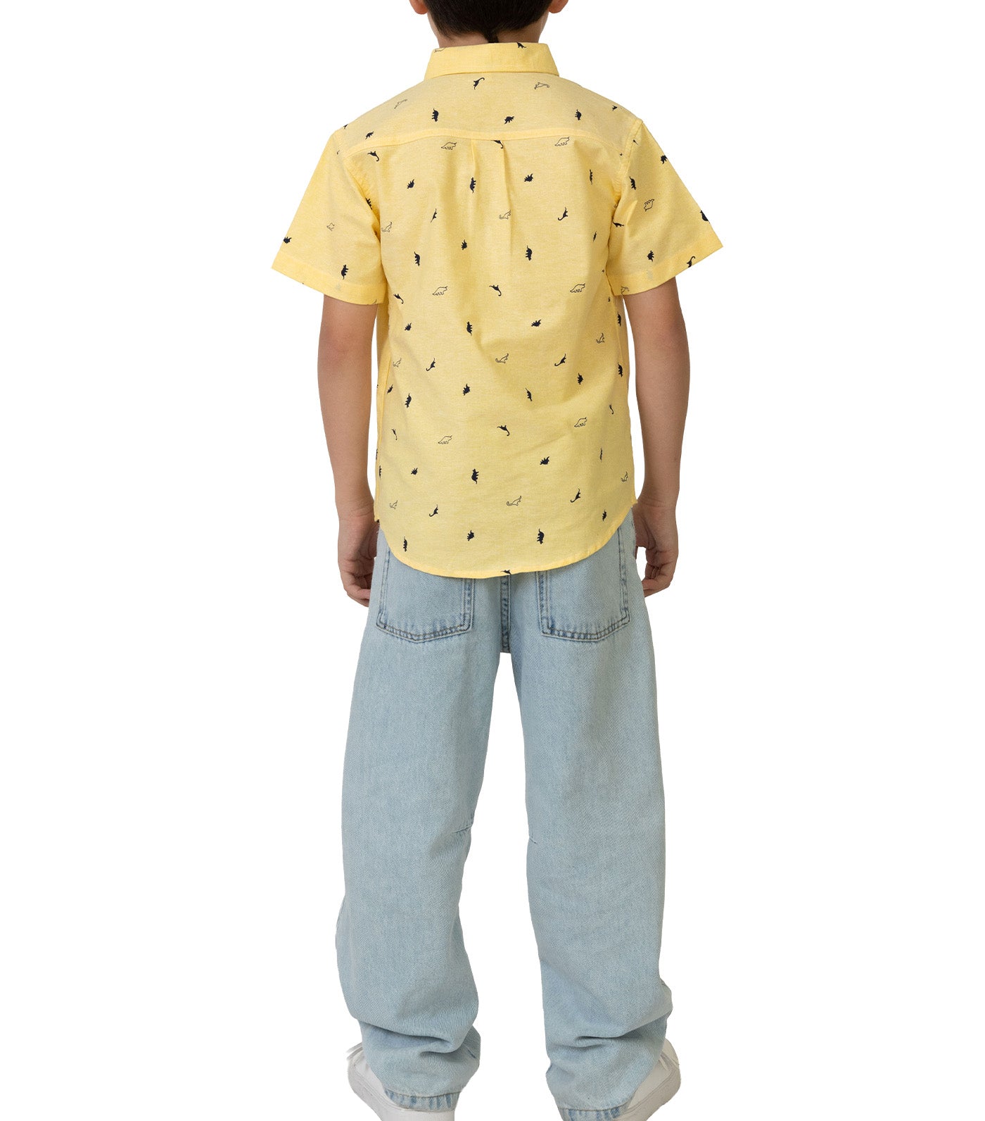 Rustan Jr. Hans Short Sleeve Dino Print Yellow