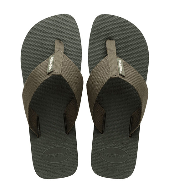 Urban Basic Material Flip Flops Green Olive