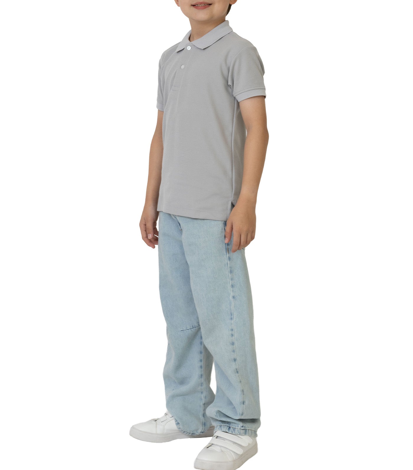 Rustan Jr. Haze Short Sleeve Polo Shirt Gray