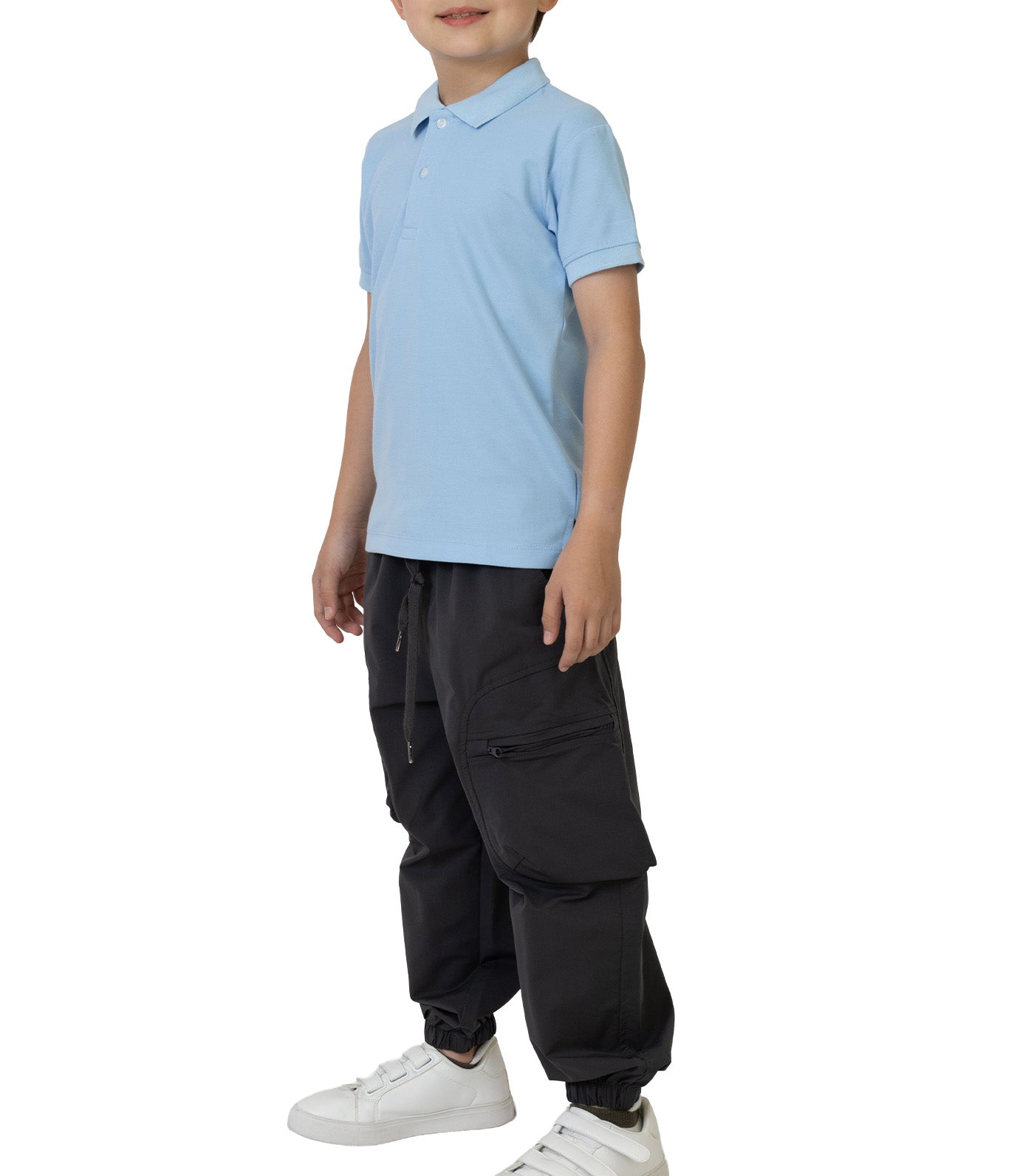 Rustan Jr. Haze Short Sleeve Polo Shirt Light Blue
