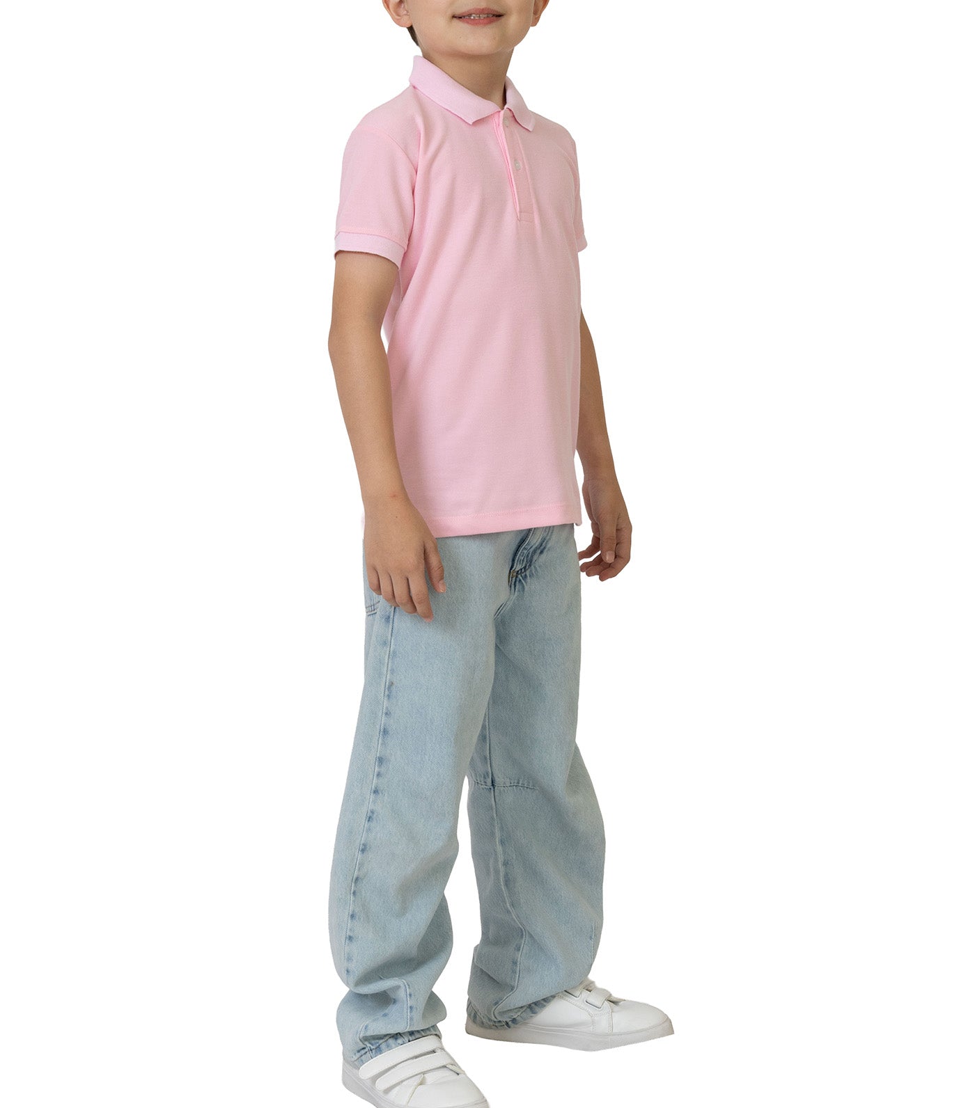 Rustan Jr. Haze Short Sleeve Polo Shirt Pink