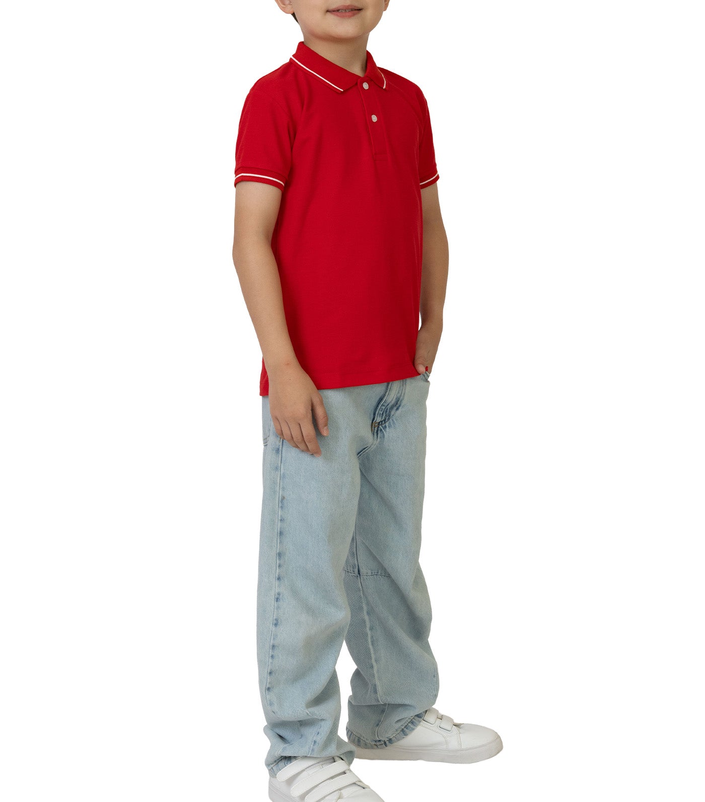 Rustan Jr. Hugo Short Sleeve Polo Shirt Red