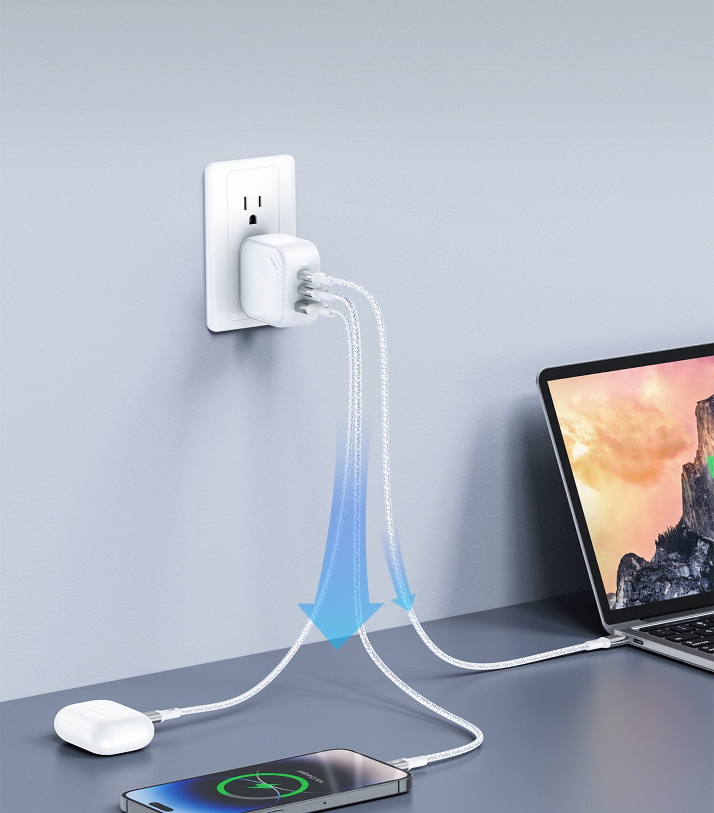 MiniCube 65W 3-Port Charger White