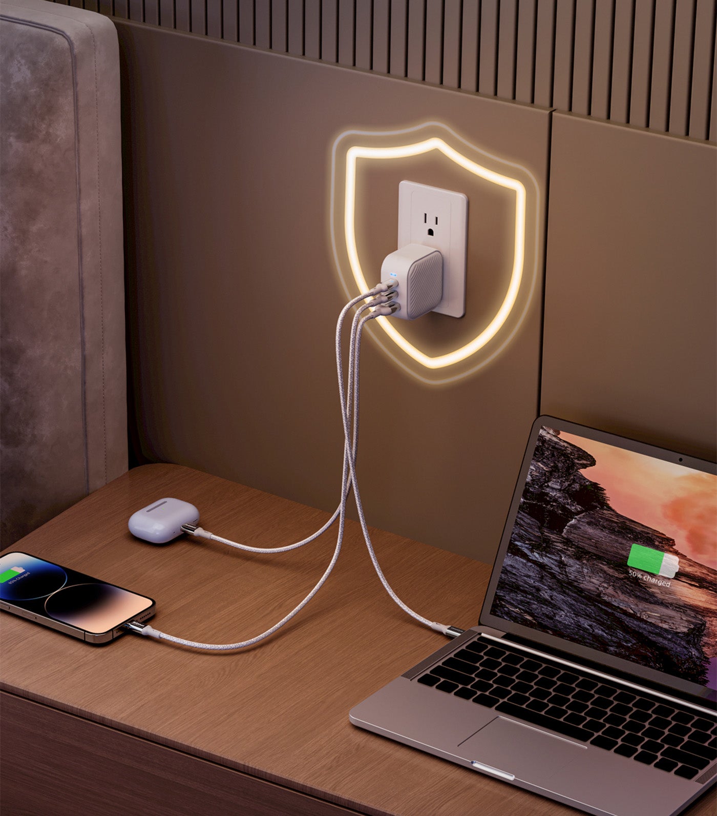 MiniCube 65W 3-Port Charger White