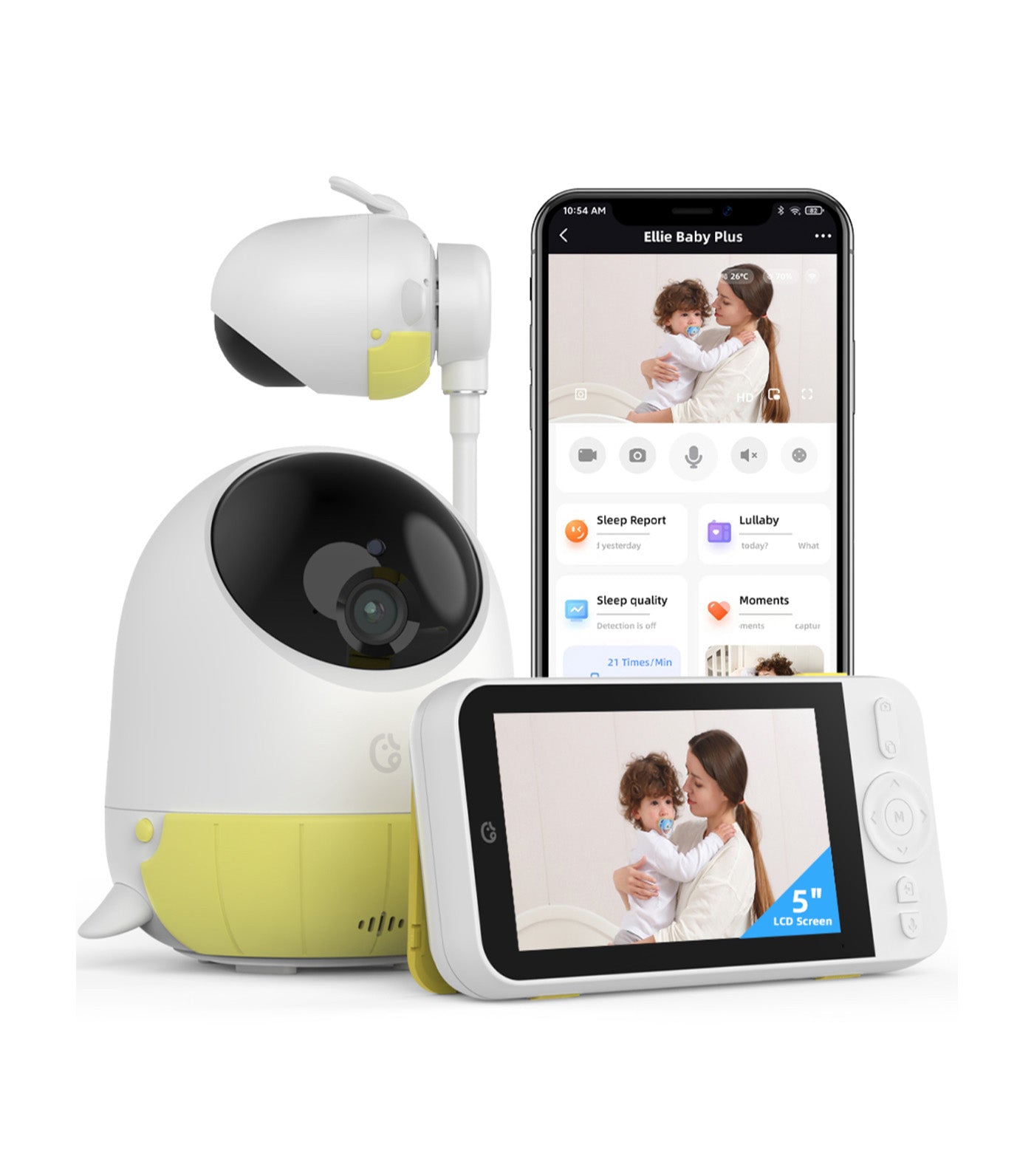 Ellie Baby Plus Baby Camera & Monitor (includes App & Monitor)