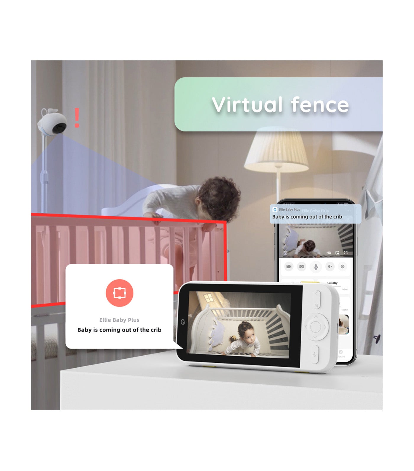 Ellie Baby Plus Baby Camera & Monitor (includes App & Monitor)