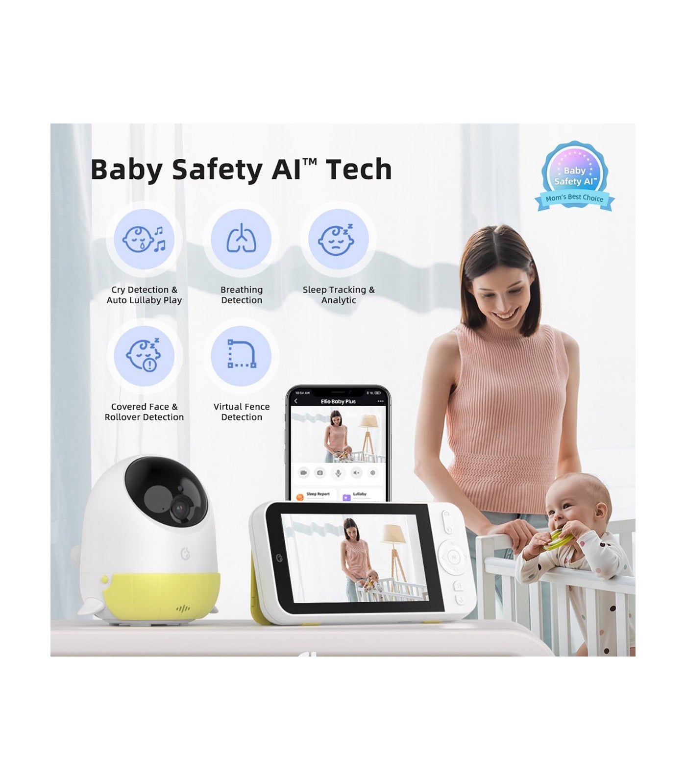 Ellie Baby Plus Baby Camera & Monitor (includes App & Monitor)