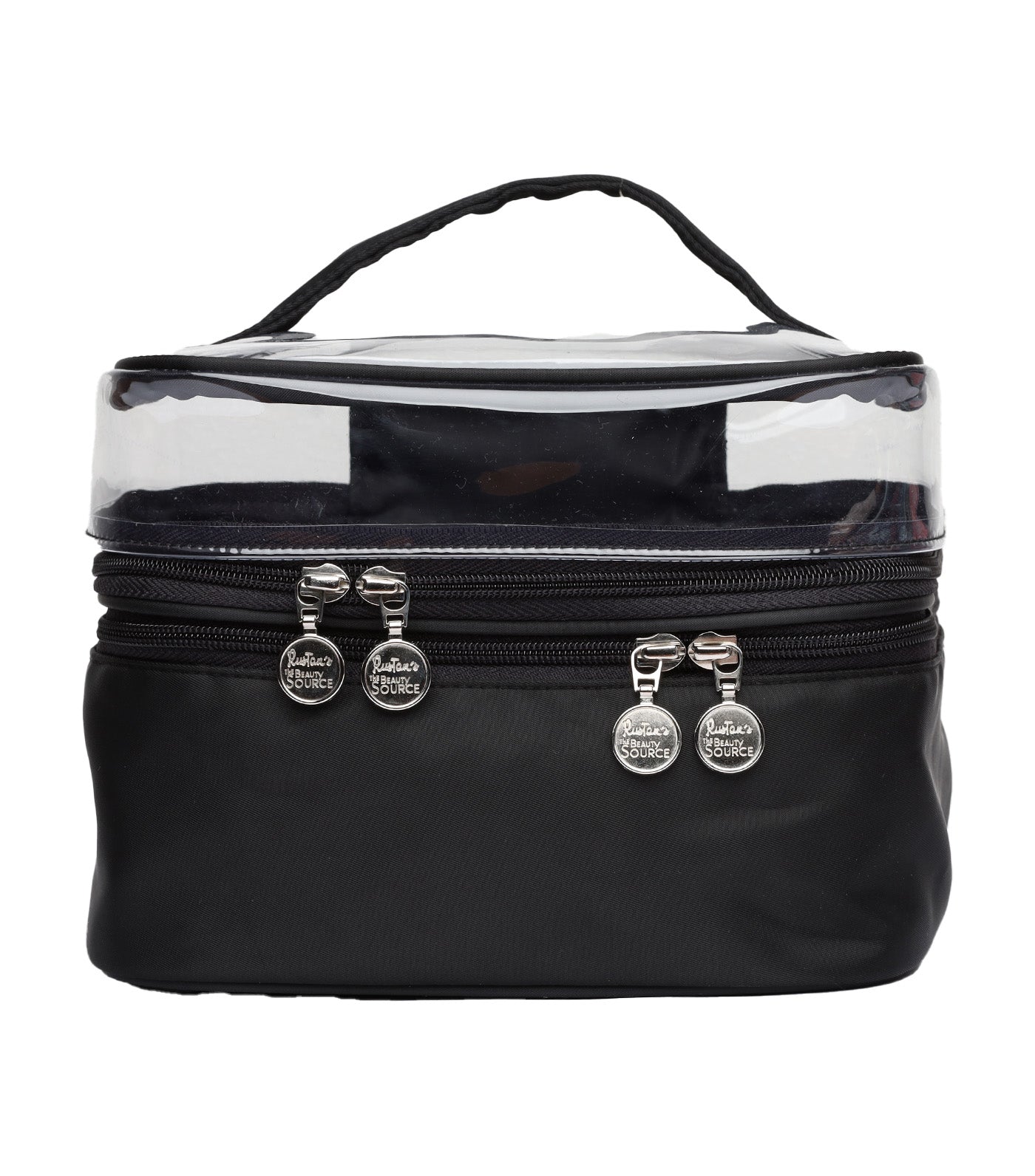 PVC Fabric Double Traincase - Black